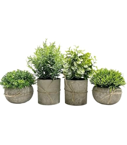 Amazon｜[S.T.S.G] フェイクグリーン 4点セット 人工観葉植物